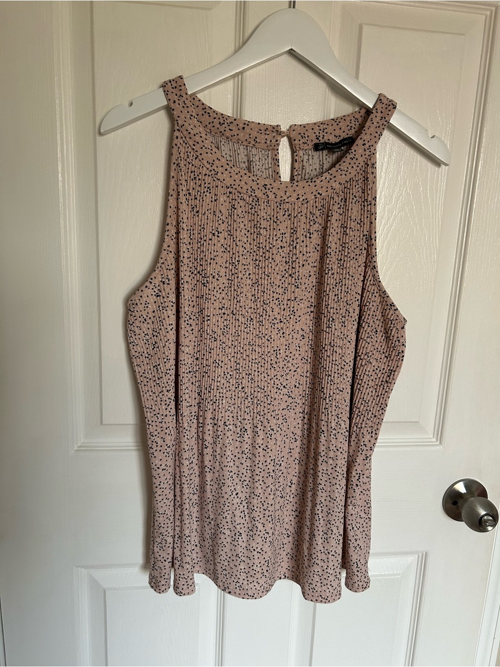 Adrianna Papell Blush Pink Speckled Pleated-Front Sleeveless Cami